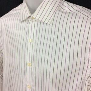 Men's Striped Dress Shirt - White and Purple